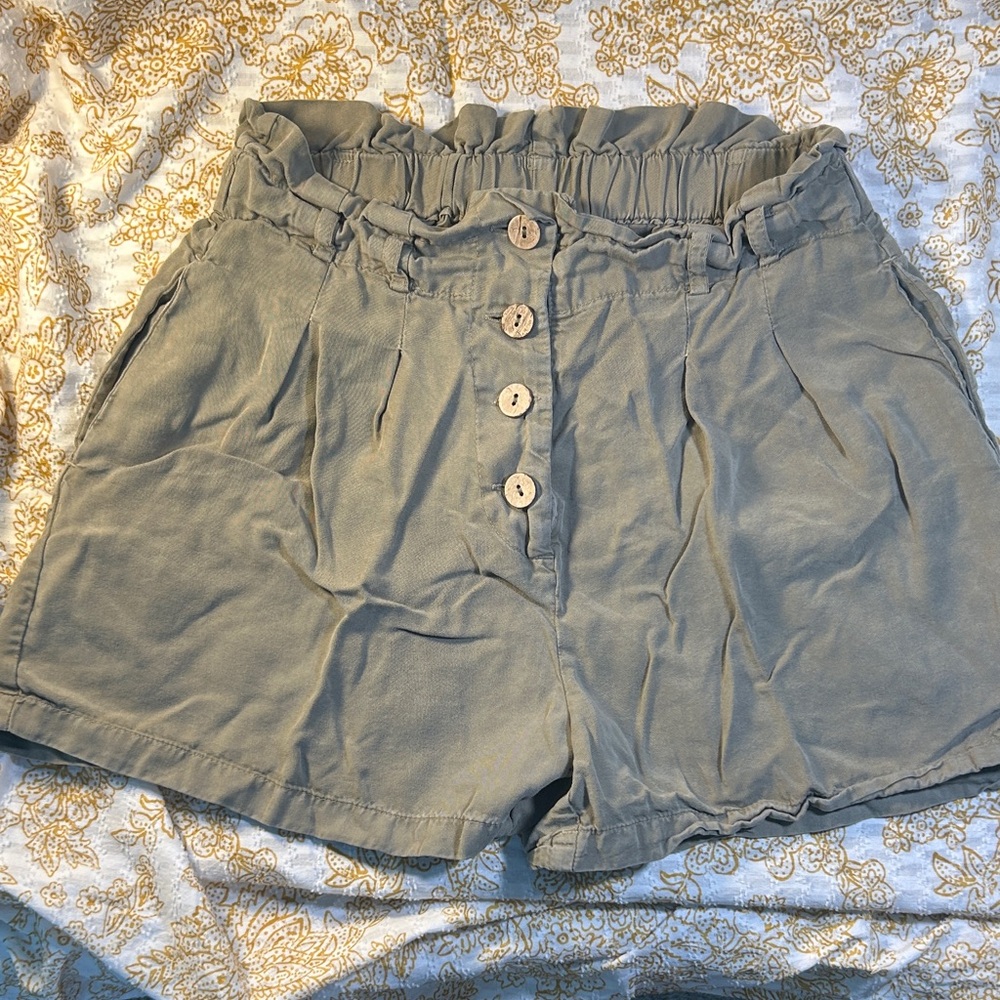 Love Tree High Waist Tan Shorts